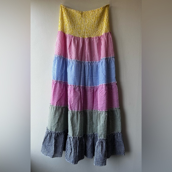 Strapless Gingham Midi Dress - Picture 5 of 5